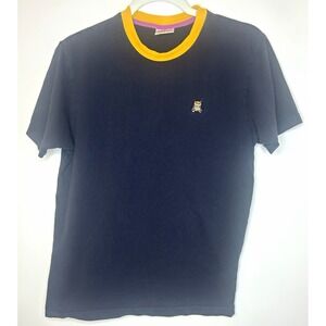 Teddy Fresh Men's S Navy/Yellow Ringer T-Shirt Crew Neck Teddy Bear Logo